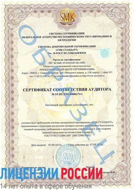 Образец сертификата соответствия аудитора №ST.RU.EXP.00006174-1 Сергиев Посад Сертификат ISO 22000