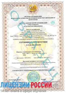 Образец сертификата соответствия Сергиев Посад Сертификат OHSAS 18001