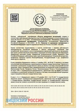 Приложение к сертификату для ИП Сергиев Посад Сертификат СТО 03.080.02033720.1-2020